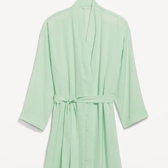 NWT OLD NAVY Satin Pajama Robe Color: Mint Mist - Picture 1 of 10